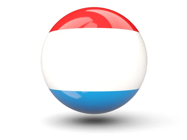 Icona rotonda della bandiera di Lussemburgo — Foto Stock
