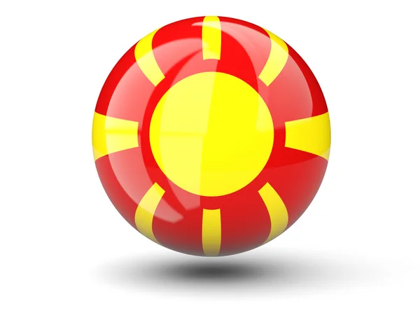 马其顿国旗的圆形图标 — 图库照片