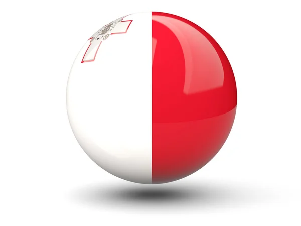 Runde Ikone der Flagge von Malta — Stockfoto