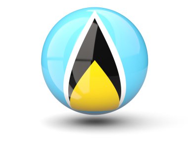 Saint lucia bayrağı yuvarlak simge