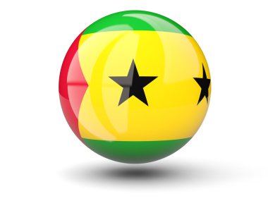 Sao tome ve principe bayrağı yuvarlak simge