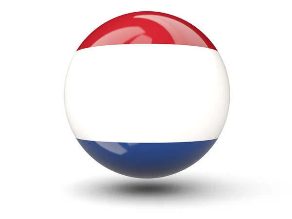 Icône ronde du drapeau des Pays-Bas — Photo