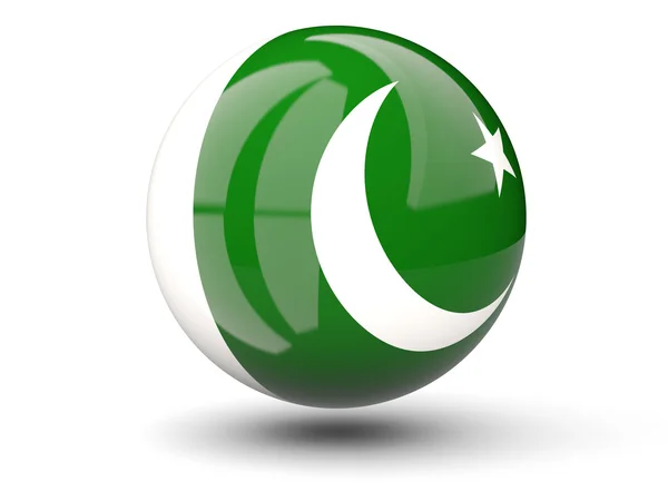 Icono redondo de la bandera de Pakistán — Foto de Stock