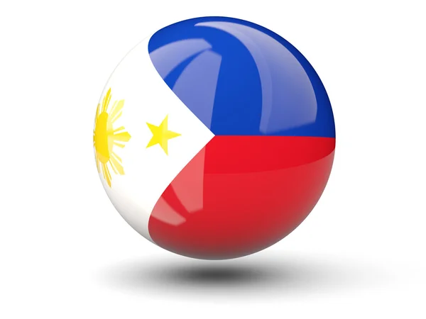 Ícone redondo da bandeira de filipinas — Fotografia de Stock