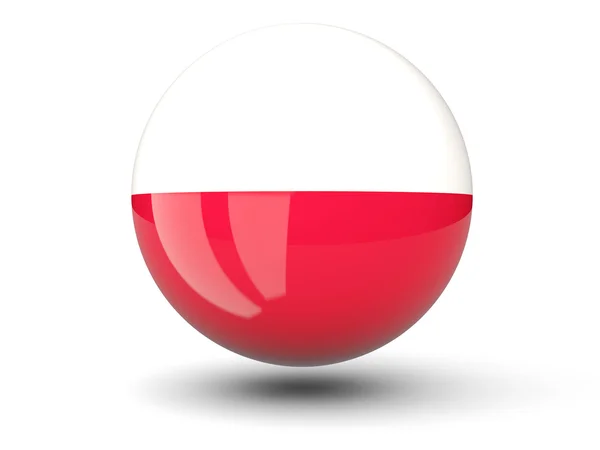 Round icon of flag of poland — Stock Photo, Image