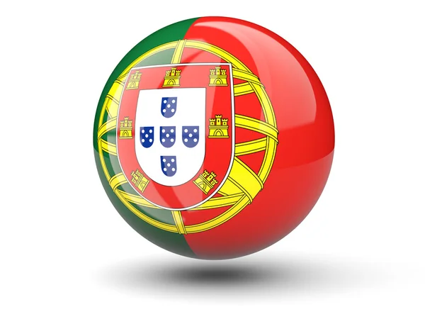葡萄牙国旗的圆形图标 — 图库照片