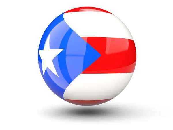Runda ikonen flagga i puerto rico — Stockfoto