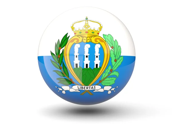 圣马力诺国旗的圆形图标 — 图库照片