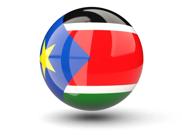 Round icon of flag of south sudan — Stock Photo, Image