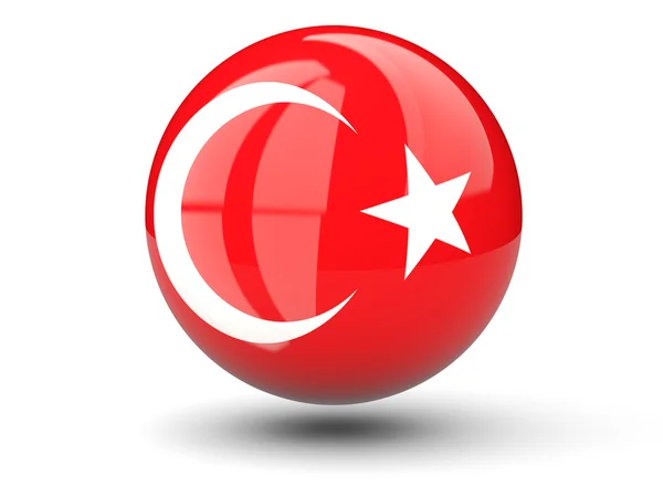 Okrągła ikona flagi Turcji — Zdjęcie stockowe