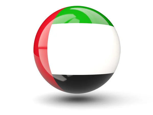 Ícone redondo da bandeira dos emirados árabes unidos — Fotografia de Stock