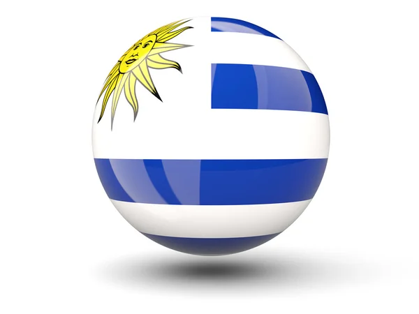Ronde pictogram van vlag van uruguay — Stockfoto