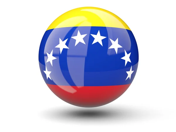 Okrągła ikona flagi z Wenezueli — Zdjęcie stockowe