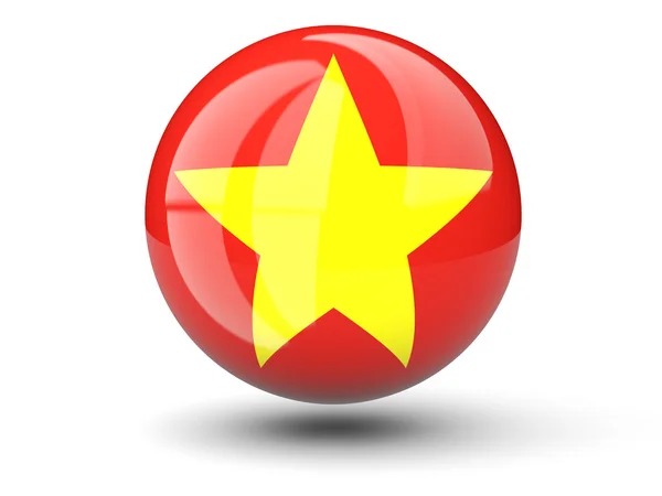 Круглая икона флага Вьетнама — стоковое фото