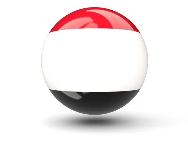 Round icon of flag of yemen — Stock Photo, Image