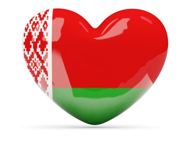 Beyaz Rusya bayrağı simgesi kalp şeklinde