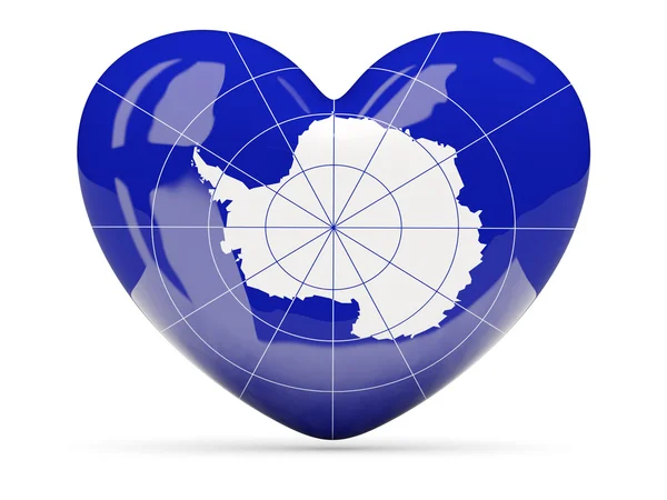 Icono en forma de corazón con bandera de antártida — Foto de Stock