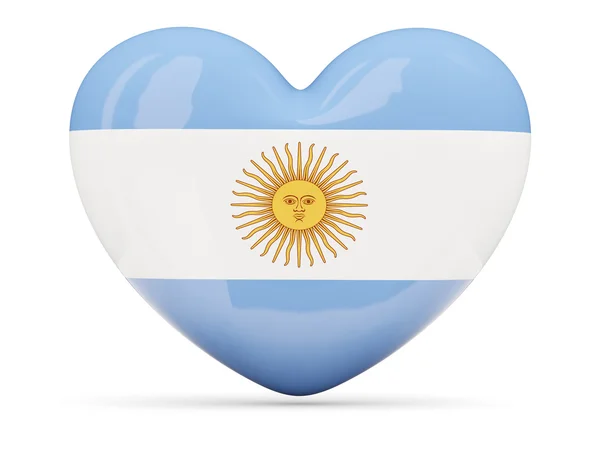 Icono en forma de corazón con bandera de Argentina —  Fotos de Stock