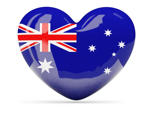 Heart shaped icon with flag of australia — Stock Photo, Image