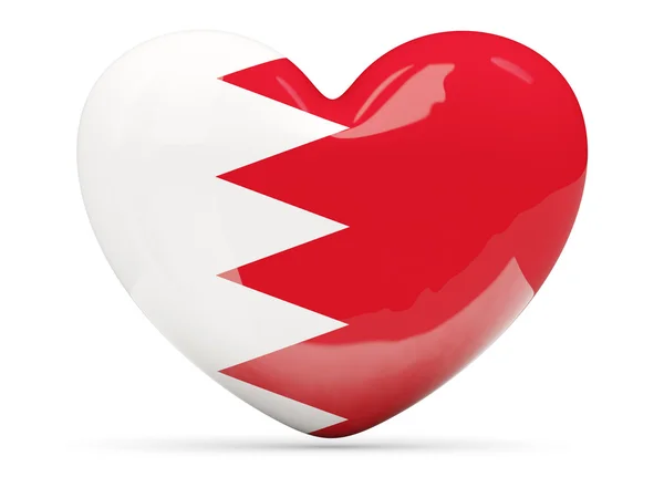 Icona a forma di cuore con bandiera di bahrain — Foto Stock