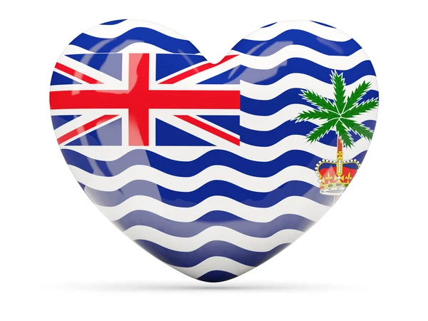 Heart shaped icon with flag of british indian ocean territory — Stock Photo, Image