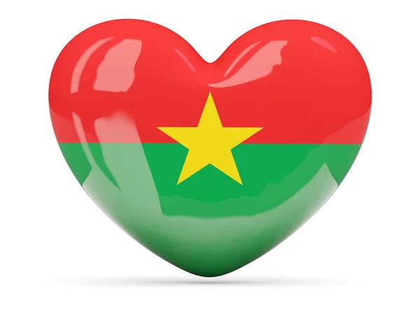 Heart shaped icon with flag of burkina faso — Stock Photo, Image