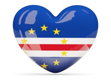 Cape verde Cumhuriyeti bayrağı simgesi kalp şeklinde