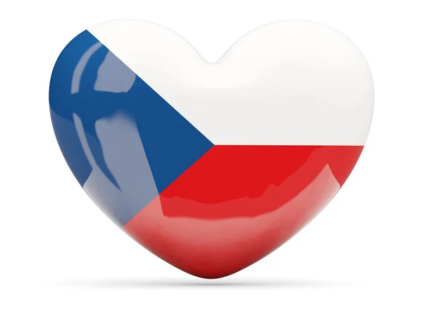 Καρδιά σχήμα εικονίδιο με τη σημαία της Τσεχικής Δημοκρατίας — Φωτογραφία Αρχείου
