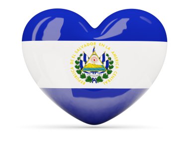 El salvador bayrağı simgesi kalp şeklinde
