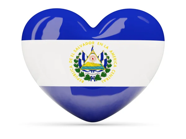 Heart shaped icon with flag of el salvador — Stock Photo, Image