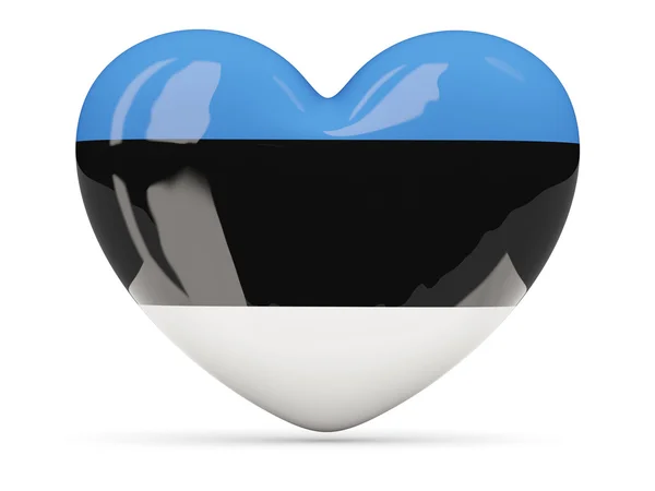 Ikona s Estonská vlajka ve tvaru srdce — Stock fotografie