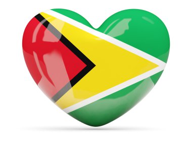 Guyana bayrağı simgesi kalp şeklinde