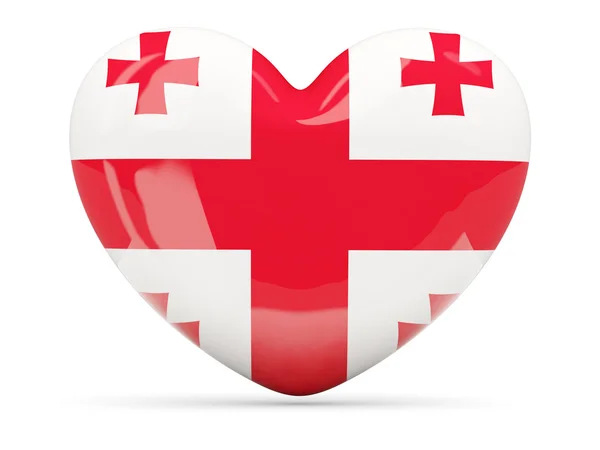 Ícone em forma de coração com bandeira de georgia — Fotografia de Stock