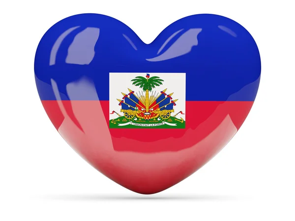 Heart shaped icon with flag of haiti — Stock Photo, Image