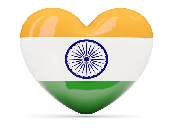 Значок з прапор Індії у формі серця — стокове фото