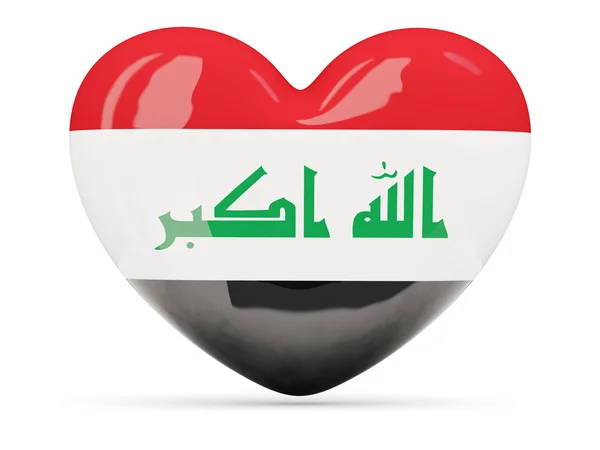 心形与伊拉克国旗图标 — 图库照片