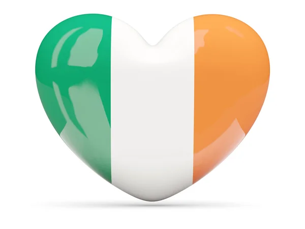 Icône en forme de coeur avec drapeau d'Irlande — Photo