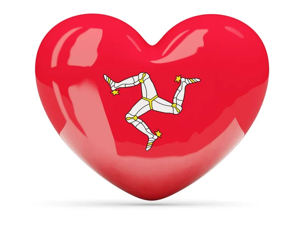 Icono en forma de corazón con bandera de la isla del hombre — Foto de Stock