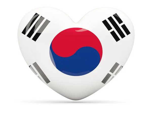 Icono en forma de corazón con bandera de Corea del Sur —  Fotos de Stock