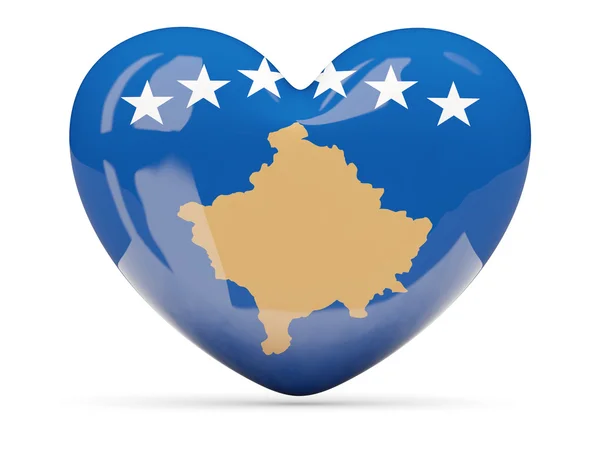 Ikona z flaga Kosowa w kształcie serca — Zdjęcie stockowe