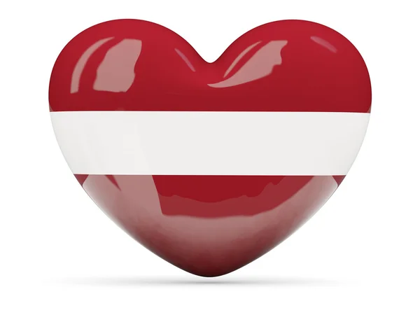 심장 모양의 라트비아의 국기 아이콘 — 스톡 사진