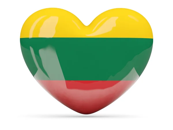Herzförmige Ikone mit litauischer Flagge — Stockfoto