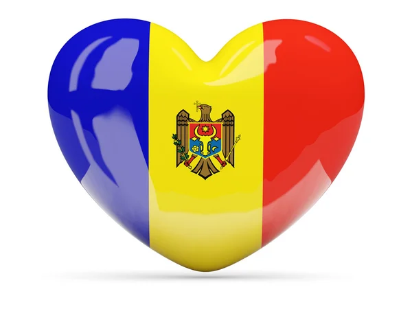 Hartvormige pictogram met de vlag van Moldavië — Stockfoto