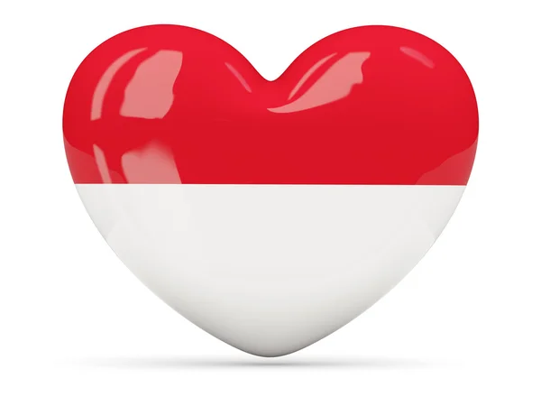 Икона в форме сердца с флагом Монако — стоковое фото