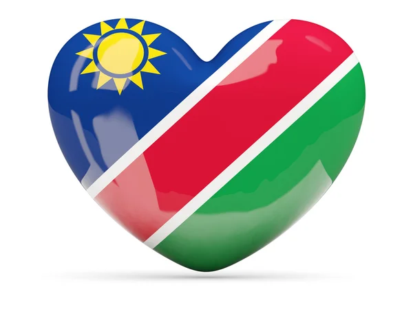 Hartvormige pictogram met de vlag van Namibië — Stockfoto