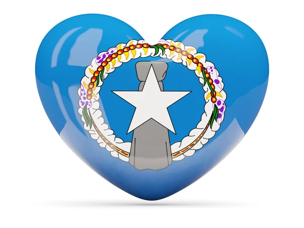 Heart shaped icon with flag of northern mariana islands — Stock Photo, Image