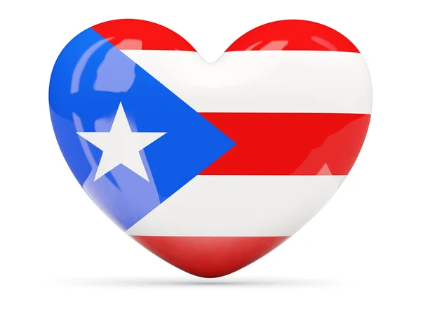 Hartvormige pictogram met de vlag van puerto rico — Stockfoto