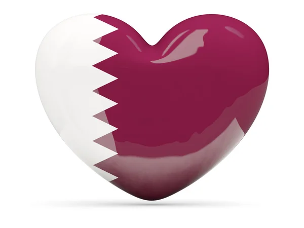 Herzförmige Ikone mit katarischer Flagge — Stockfoto
