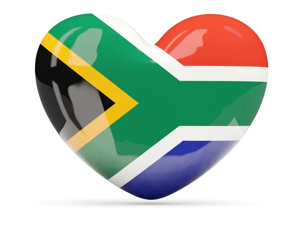 Güney Afrika bayrağı simgesi kalp şeklinde — Stok fotoğraf
