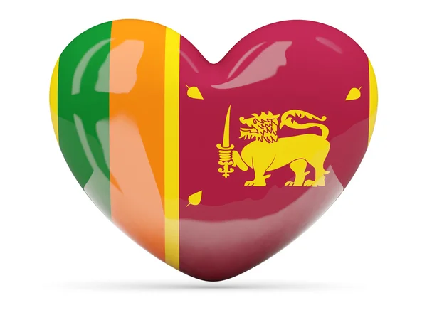 Ikona z flaga sri Lanki w kształcie serca — Zdjęcie stockowe